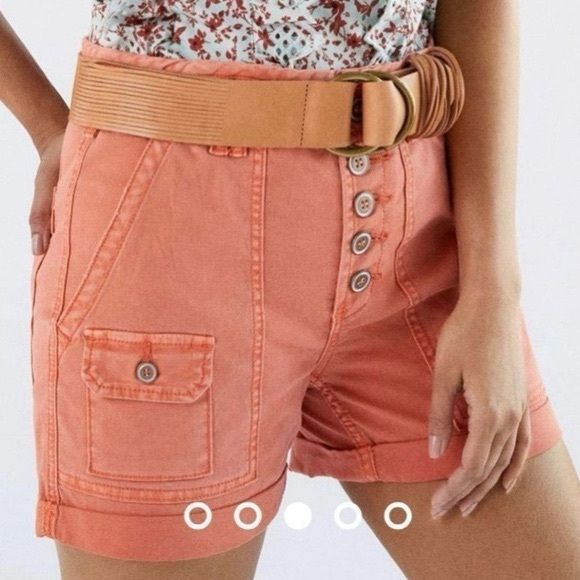 Pilcro Anthropologie The‎ Wanderer Utility Short Melon Button Fly Size 32 - Picture 1 of 10